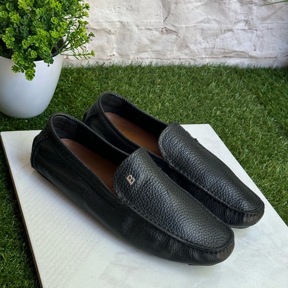 BALLY Black Leather loafer men size 7.5 - Picture 5 of 12